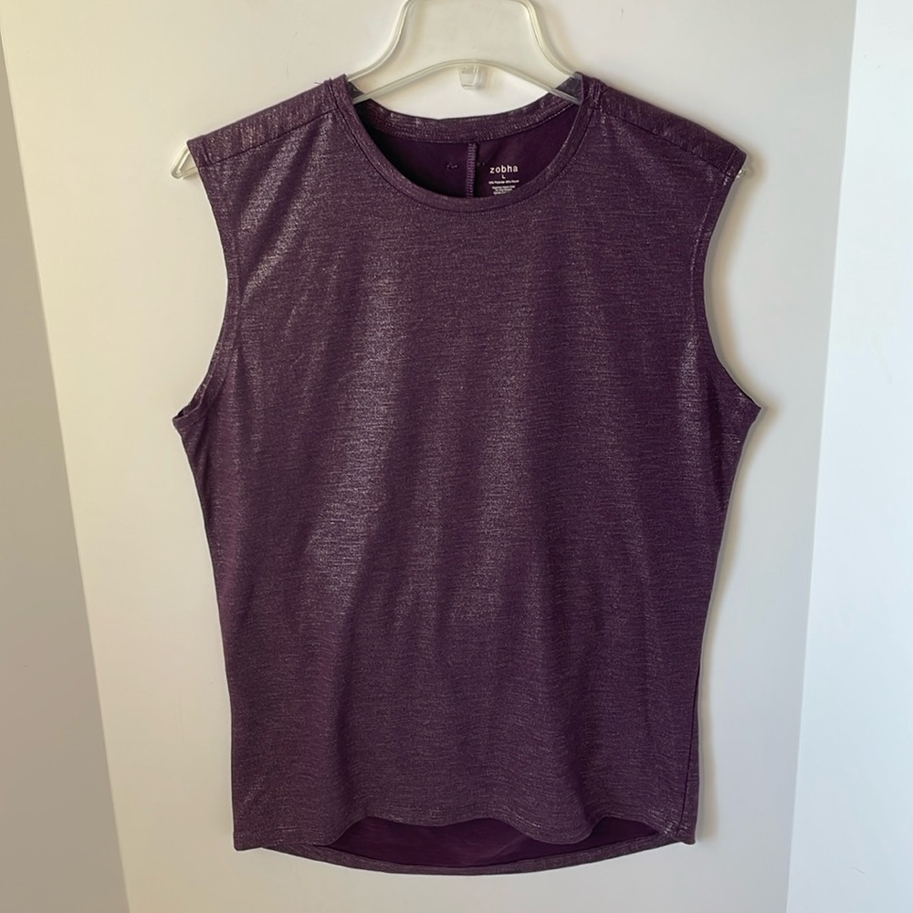 Zobha Women's Large  Sleeveless Top Yoga Workout  Shimmer Fabric